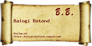 Balogi Botond névjegykártya